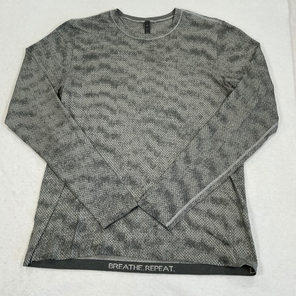 Lululemon Metal Vent Tech Long Sleeve Shirt Grey Space Dye Mens Large L 1907